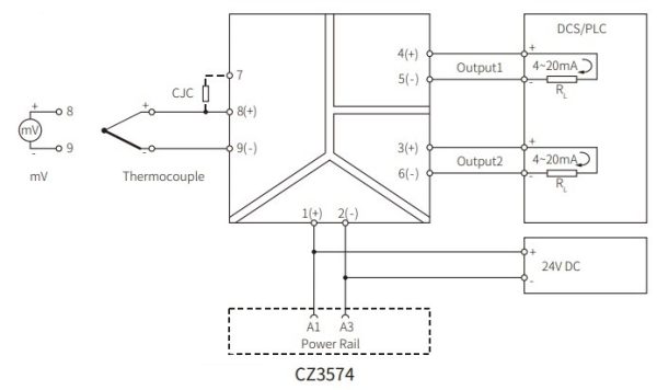 Схема установка преобразователя сигнала CZ3574