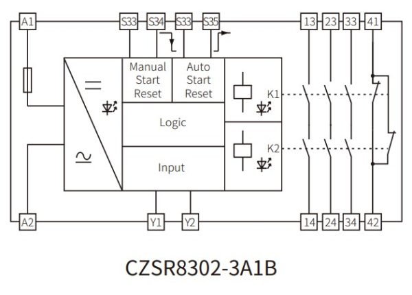 Cхема подключение реле безопасности sil3 CZSR8302-3A1B