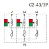 Схема подключения ультратонкого силового УЗИП на ДИН-рейку C2-40/3P